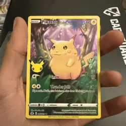 Pokemon TCG Pikachu Holographic Card 5/25 Celebrations Series - Image 1