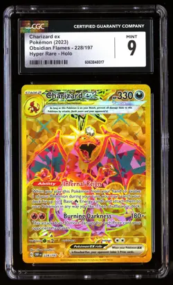 CGC 9 Charizard EX 228/197 Pokemon Obsidian Flames 2023 English - Image 1