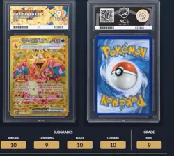 Pokemon TCG Charizard EX Obsidian Flames Ace 9 Card 228/197 3x10 Sub Grades - Image 1