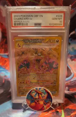 Pokemon TCG Charizard EX Sv03: Obsidian Flames Hyper Rare Card 228/197 PSA 10 - Image 1