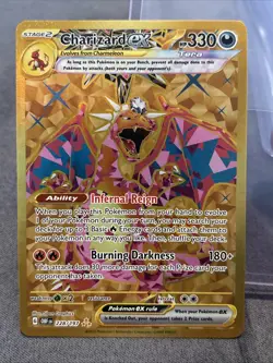 Pokemon TCG Charizard EX Card 228/197 Obsidian Flames Gold Hyper Rare - Image 1
