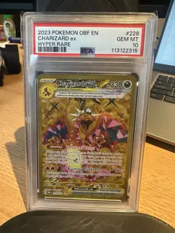 Pokemon TCG Charizard EX Sv03: Obsidian Flames Hyper Rare Card 228/197 PSA 10 - Image 1
