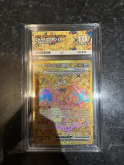 Pokemon TCG Charizard EX Obsidian Flames Hyper Rare Card 228/197 Ace 10 Gem Mint - Image 1