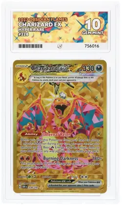 Pokemon TCG Charizard EX Obsidian Flames Hyper Rare Card 228/197 Ace 10 Gem Mint - Image 4