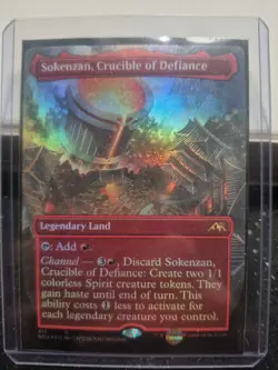 MTG Sokenzan, Crucible of Defiance 1x Borderless M/NM Kamigawa Neon Dynasty - Image 1