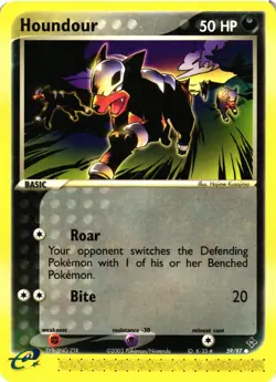 Pokemon TCG Houndour E-Series EX Dragon 59/97 Common VLP - Image 1
