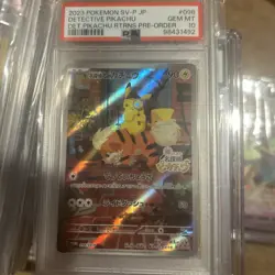 2023 POKEMON JPN SV-P PROMO #098 DETECTIVE PIKACHU PSA 10 - Image 1