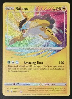 Raikou 050/185 2020 Pokemon Sword & Shield Vivid Voltage Amazing Rare Holo - Image 1