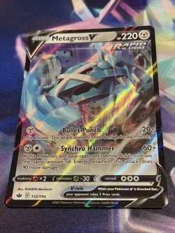 Pokemon TCG Metagross V 112/198 Ultra Rare Chilling Reign NM/M - Image 2