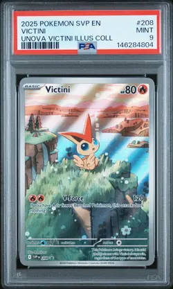2025 POKEMON SVP EN-SV BLACK STAR PROMO #208 VICTINI PSA 9 - Image 1