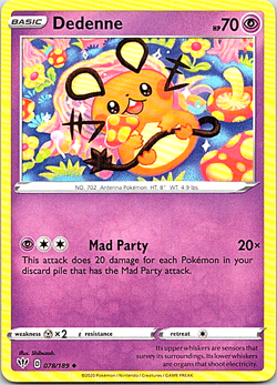 Dedenne 078/189 Pokemon Darkness Ablaze Regular Light Play - Image 1