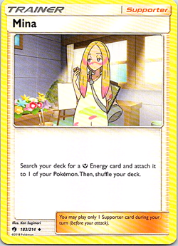 Mina 183/214 Pokemon Lost Thunder Regular Light Play - Image 1
