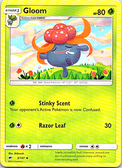 Gloom 5/147 Pokemon Burning Shadows Regular Light Play - Image 1