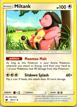Miltank #78/111 Pokemon SM - Crimson Invasion Near Mint or Better - Image 1