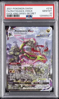 2021 POKEMON SWORD & SHIELD EVOLVING SKIES SECRET FULL ART/RAYQUAZA VMAX PSA 10 - Image 1