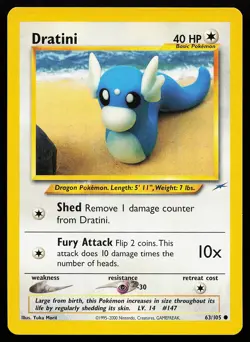Dratini 63/105 Common Neo Destiny Pokemon Card - Image 1