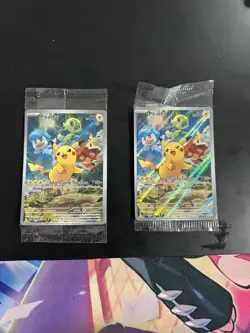 2 Pikachu Pokemon SEALED SVP 027 Scarlet & Violet Paldea Evolved ETB Promos - Image 1