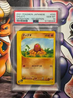 2001 Pokemon ~ Japanese Expedition 1st Edition ~ Diglett #20 ~ PSA 10 GEM MINT - Image 1