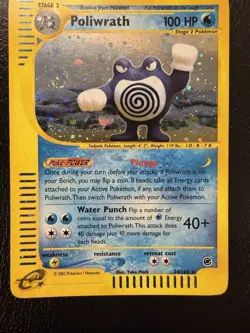 Pokemon TCG Poliwrath 024/165 Expedition Base Set Holo 2002 LP+ With SWIRL🌀 - Image 4