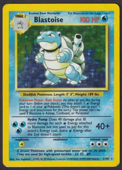 Pokemon Blastoise 2/102 Holo 1999-2000 UK 4th Print Base Set - Image 1
