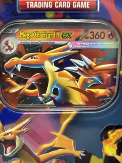 Pokemon TCG Mega Charizard Tin Mega Charizard Y Ex Box- Sealed- In Hand - Image 3