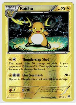 Raichu 49/162 Pokemon XY BREAKthrough Reverse Holo Rare - Image 1