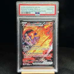 Pokemon - Team Rocket's Moltres ex 229/182 Destined Rivals SIR PSA 10 Gem Mint - Image 1
