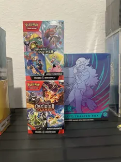 Pokemon TCG Journey Together ETB And Booster Bundle With Obsidian Flames Bundle - Image 1