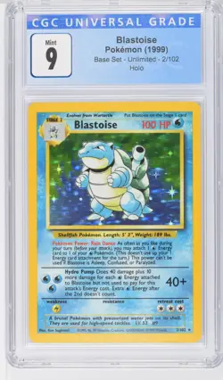 1999 Pokemon Base Set Blastoise #2/102 Holo CGC 9 MINT - Image 1