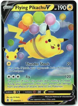 Flying Pikachu V 006/025 - Celebrations 25th Anniversary Pokemon Holo Foil Nice! - Image 1