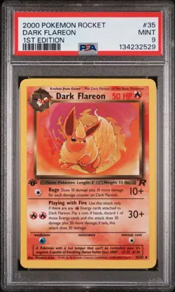 POKEMON CARD 2000 Psa 9 Mint Team Rocket 1ST Edition #35 Flareon - Image 1