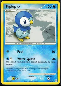 Piplup 93/130 Common Diamond and Pearl Pokemon Card - Image 1