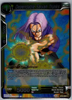 Dependable Saiyan Trunks BT6-086 PR Pre-Release Cards - Dragon Ball Super - NM - Image 1