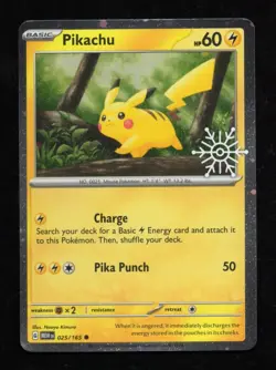 Pikachu 025/165 Pokemon Holiday Calendar 2025 Snowflake Stamp - Image 1