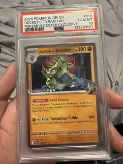 PSA 10 Team Rocket's Tyranitar Pokemon Center Stamped Promo Pokemon Card - Image 1