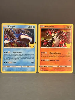 Kyogre & Groudon Celebrations Holo Rare 2 Card Set NM Pokemon 25th Anniversary - Image 1