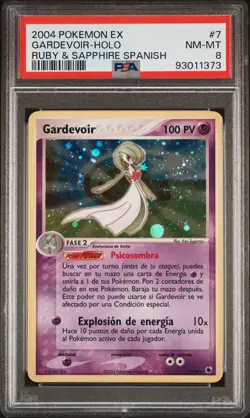 2004 POKEMON SPANISH EX RUBY & SAPPHIRE #7 GARDEVOIR-HOLO PSA 8 - Image 1