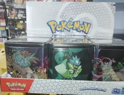 Pokemon TCG Stacking Tin NEW Factory Sealed, Q1 2025 3 Booster Packs, 2 Stickers - Image 1