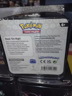 Pokemon TCG Stacking Tin NEW Factory Sealed, Q1 2025 3 Booster Packs, 2 Stickers - Image 2