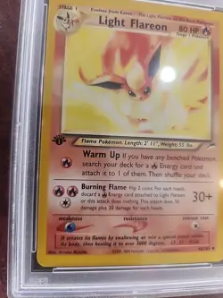 Light Flareon 1st Edition Pokemon Card WOTC Mint PSA 9 - Image 2