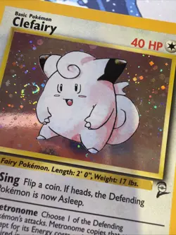 🌀 Swirl! Clefairy 6/130 Holo Rare Base Set 2 Pokemon Card - Image 1