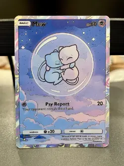 Pokemon TCG Custom Pocket Style Mew Holographic Illustration Rare - Fan Art - Image 1
