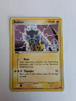 Pokemon Card Raikou 3/17 POP Series 2 Rare Holo Swirl - Image 1