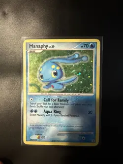 Pokemon TCG Manaphy Holo Rare Card Diamond & Pearl 9/130 Foil Swirl 2007. LP - Image 1