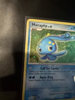 Pokemon TCG Manaphy Holo Rare Card Diamond & Pearl 9/130 Foil Swirl 2007. LP - Image 2