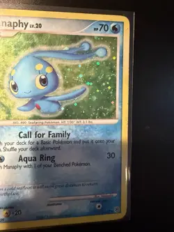 Pokemon TCG Manaphy Holo Rare Card Diamond & Pearl 9/130 Foil Swirl 2007. LP - Image 4