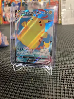 Pokemon TCG Surfing Pikachu VMAX Holo Ultra Rare Card 009/025 - Image 1