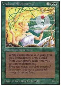 MTG - Verduran Enchantress - 3rd Edition (Revised) - MP, English Magic FLAT RATE - Image 1