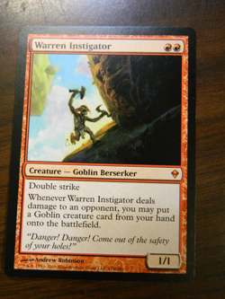 MTG Zendikar Warren Instigator Red Mythic Rare Unplayed NM - Image 1