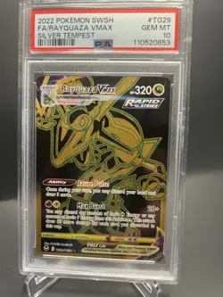 2022 POKEMON SWORD & SHIELD SILVER TEMPEST #TG29 RAYQUAZA VMAX PSA 10 - Image 1